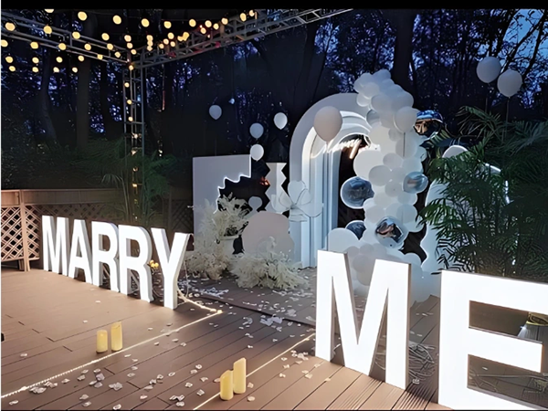 framless sign for wedding